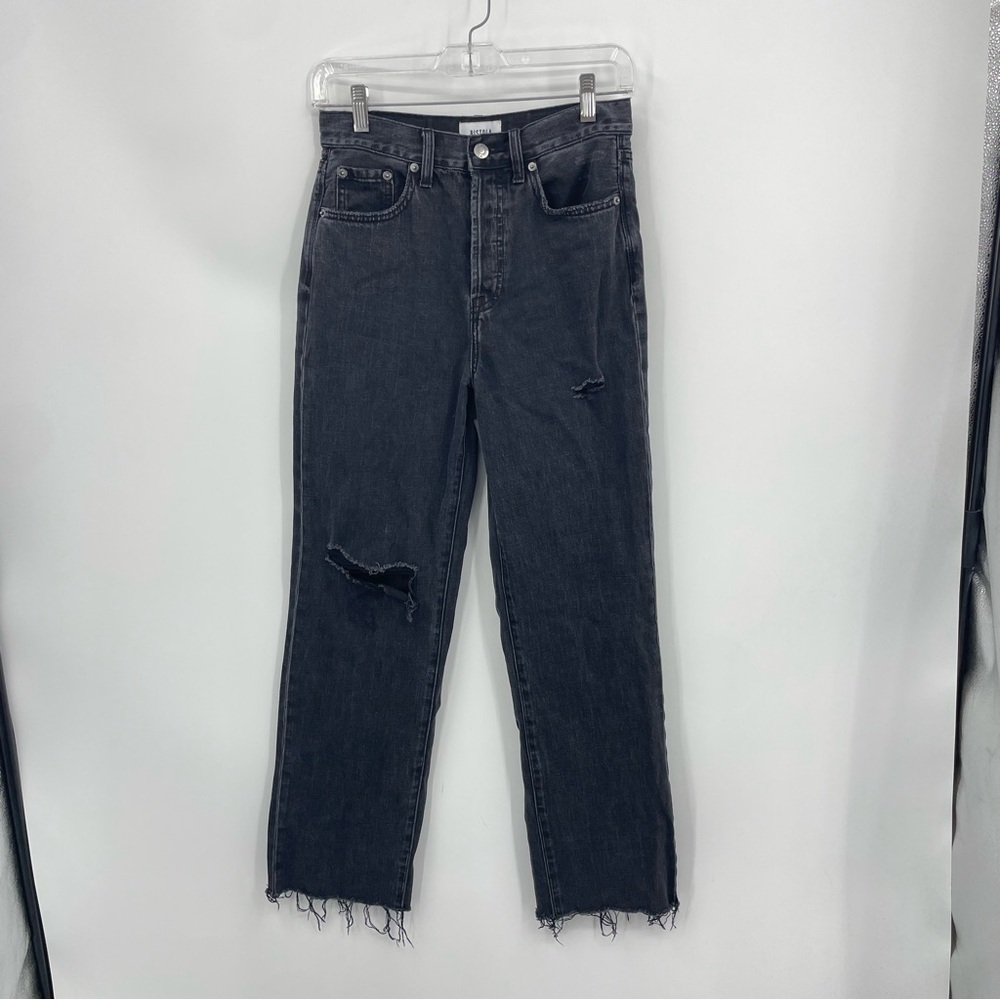 Pistola Cassie super high rise‎ Straight Jeans Women's Size 25 black distressed